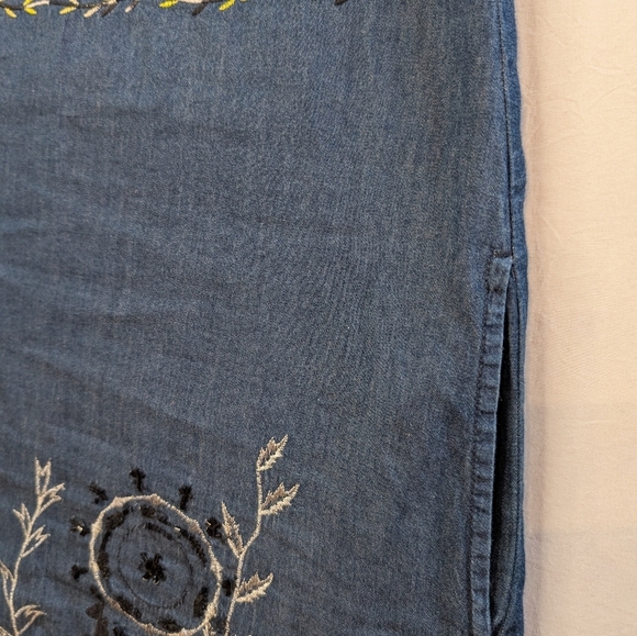 7.Desigual Denim Mini Dress with Pink and Black Embroidery - Picture 6 of 6